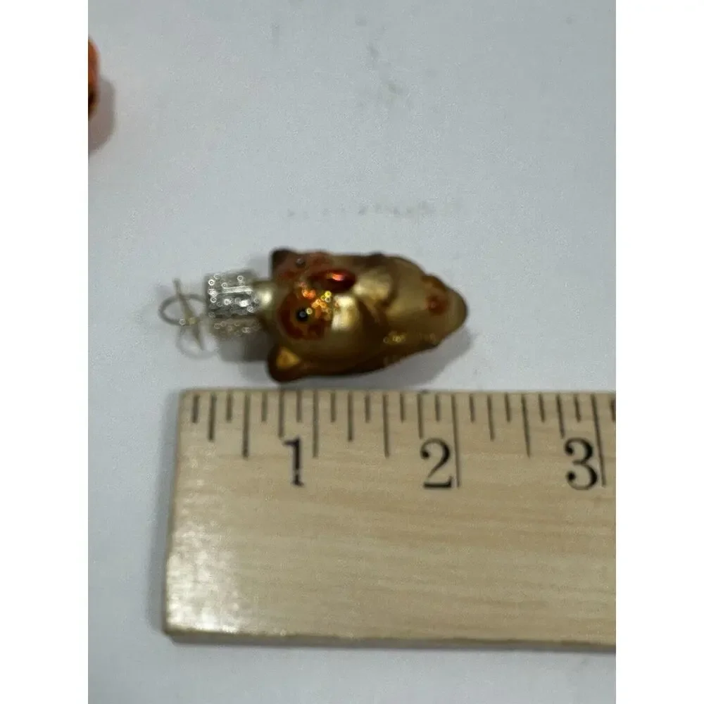Old World‎ Christmas Glass Christmas Ornament OWC Small Pumpkin + Owl Both RARE